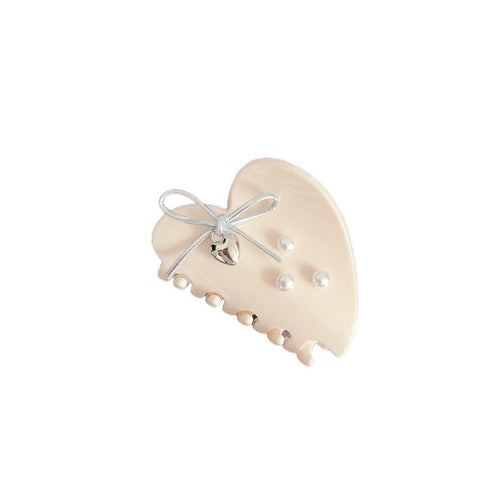 Creamy Cloud - Heart-shaped Hair Claw Clip